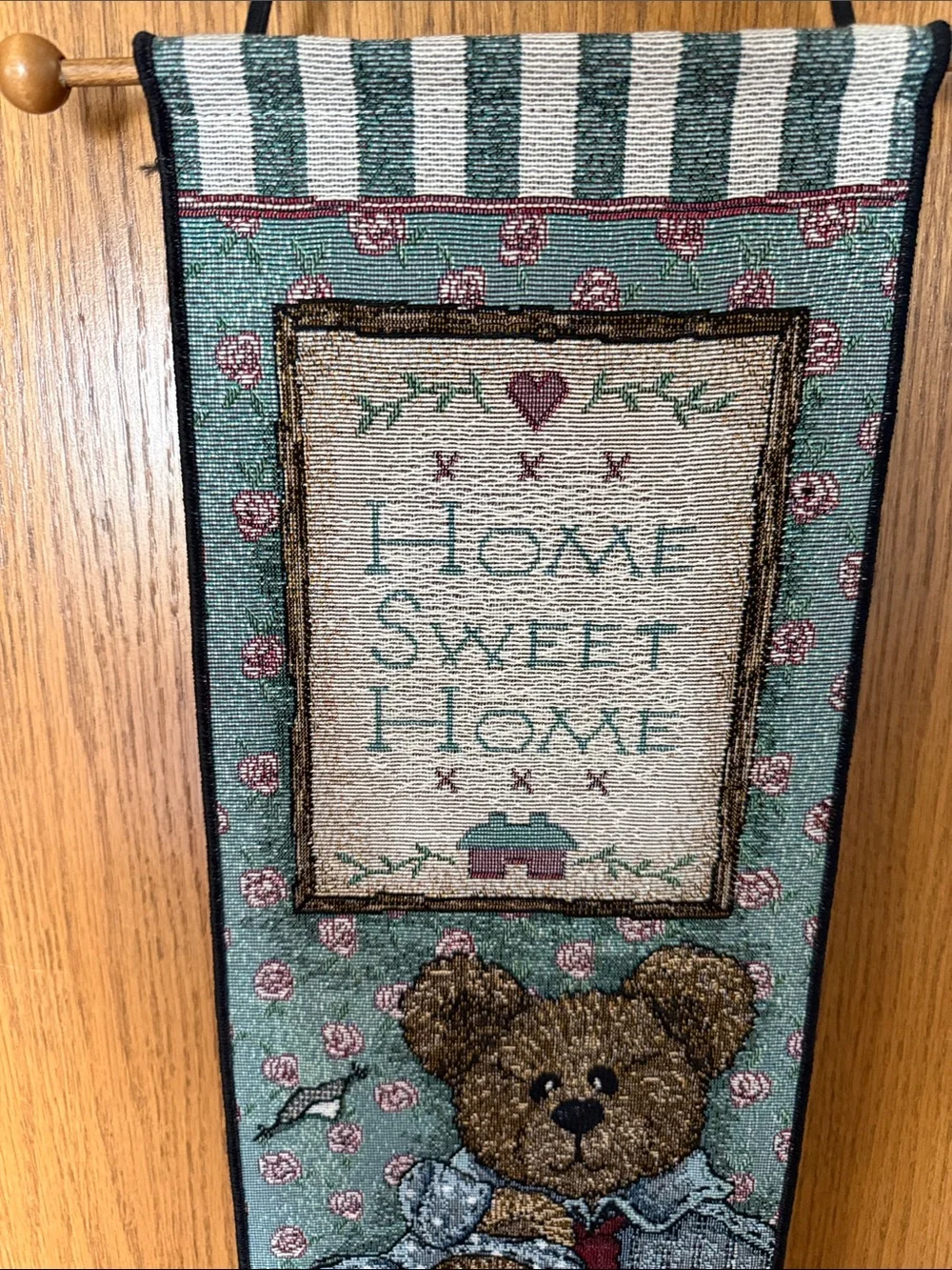 Boyds Bears Teal, Brown, Cream Tapestry Banner